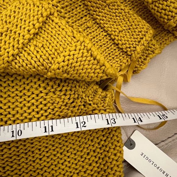 NWT Anthropologie Ruffled Off The Shoulder Knit Top in Mustard Size XS - Picture 12 of 12